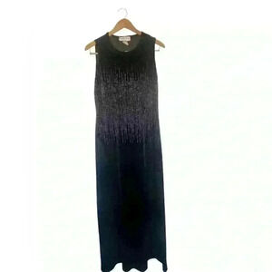Vintage Ronni Nicole Black Velvet Sparkly Semiformal Maxi Dress Size 12P